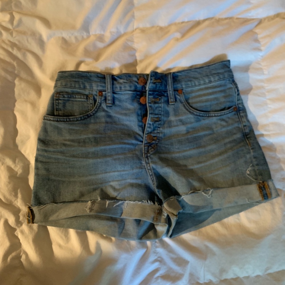 Madewell high-rise button-up shorts